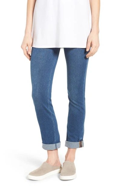 Shop Lyssé Boyfriend High Rise Denim Jeans In Mid Wash