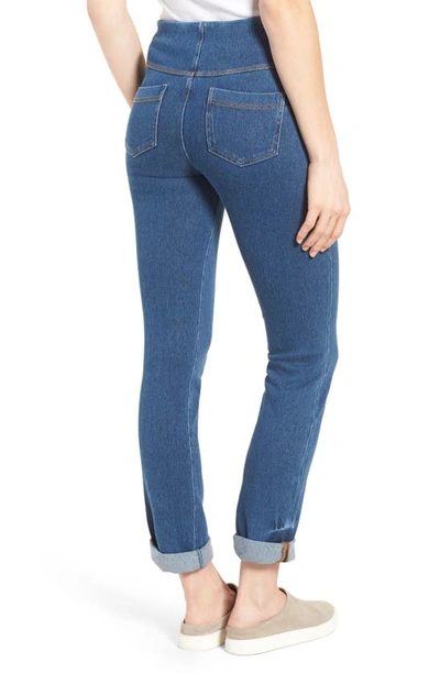 Shop Lyssé Boyfriend High Rise Denim Jeans In Mid Wash