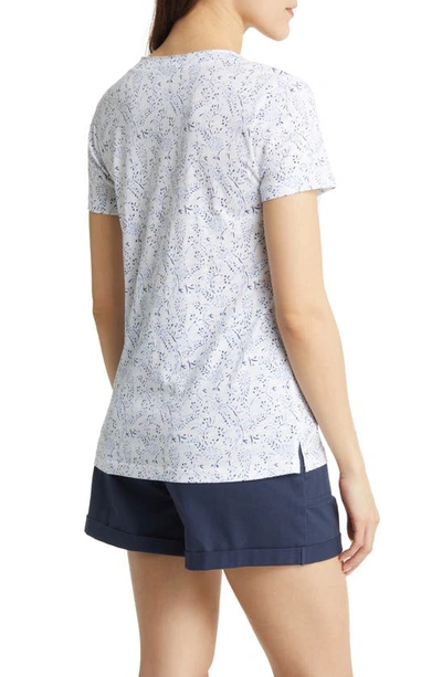 Shop Caslon V-neck Short Sleeve Pocket T-shirt In White-blue Whisper Floral