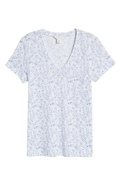 Shop Caslon V-neck Short Sleeve Pocket T-shirt In White-blue Whisper Floral