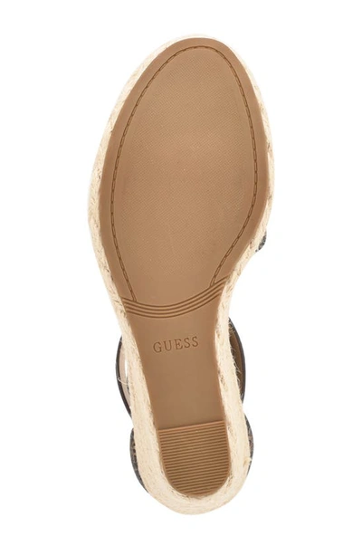 Guess Hidy Platform Wedge Sandal In Medium Brown