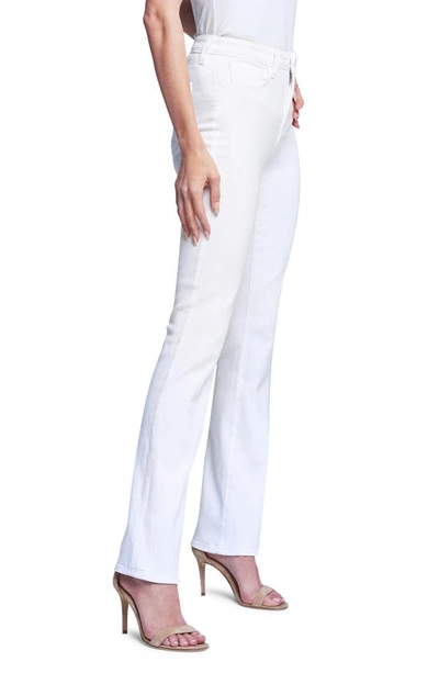 Shop L Agence Oriana High Waist Straight Leg Jeans In Blanc