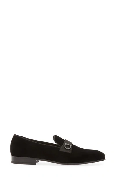 Ferragamo Lapo Smoking Slipper In Nero