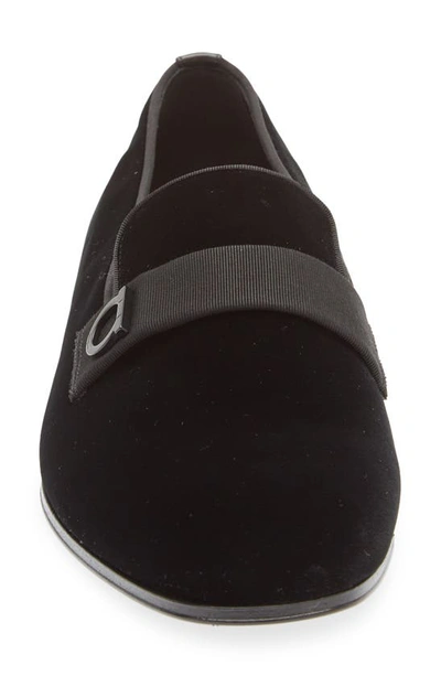 Ferragamo Lapo Smoking Slipper In Nero