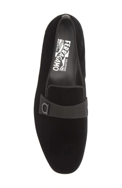 Ferragamo Lapo Smoking Slipper In Nero