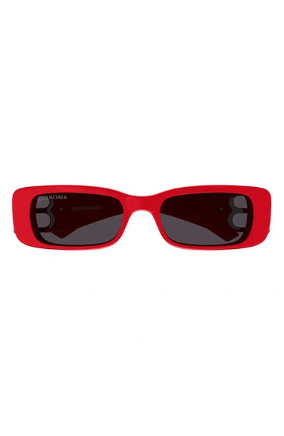 Shop Balenciaga 51mm Rectangular Sunglasses In Red