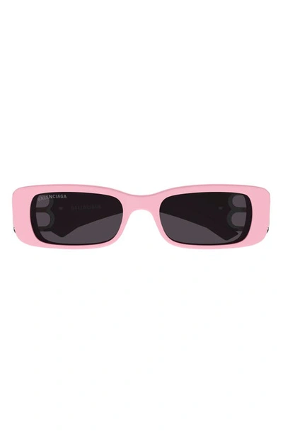 Shop Balenciaga 51mm Rectangular Sunglasses In Pink