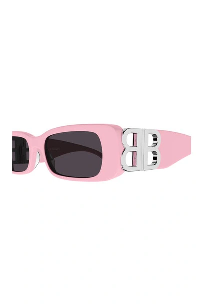 Shop Balenciaga 51mm Rectangular Sunglasses In Pink