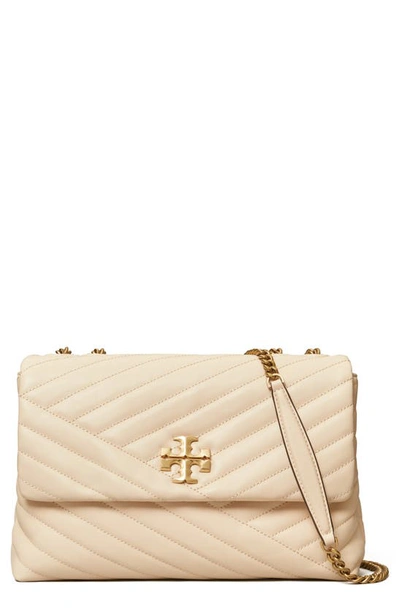 Shop Tory Burch Kira Chevron Convertible Shoulder Bag In New Cream