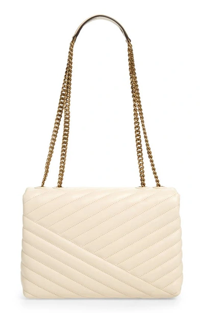 Shop Tory Burch Kira Chevron Convertible Shoulder Bag In New Cream