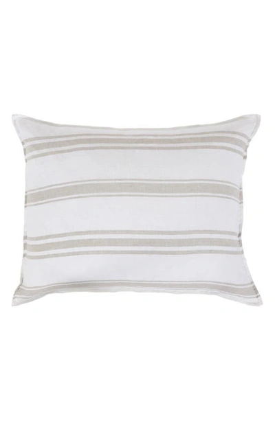 Shop Pom Pom At Home Big Jackson Linen Accent Pillow In White/natural