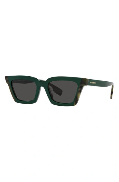 Shop Burberry Briar 52mm Square Sunglasses In Green