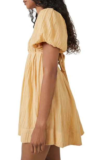 Shop Free People Free-est Marina Tie Back Cotton Crinkle Babydoll Dress In Mystic Gold