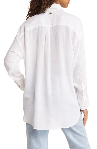 Rip Curl Premium Linen Button-up Blouse In White