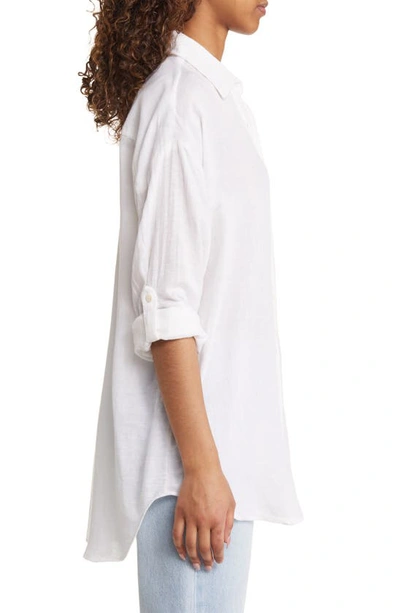 Rip Curl Premium Linen Button-up Blouse In White