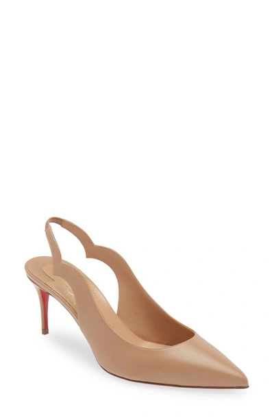 Shop Christian Louboutin Hot Chick Pointed Toe Slingback Pump In Beige