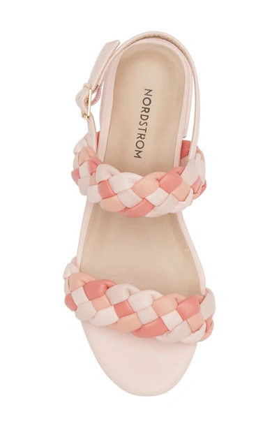 Nordstrom Kids' Rylie Braided Slingback Sandal In Pink Lantana