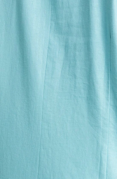 Open Edit Oversize Linen Blend Blazer In Teal Shore