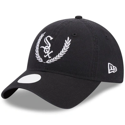 Shop New Era Black Chicago White Sox Leaves 9twenty Adjustable Hat