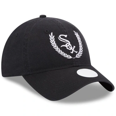 Shop New Era Black Chicago White Sox Leaves 9twenty Adjustable Hat