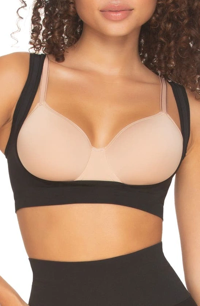 Shop Felina Fusion Open Bust Back Smoother In Black