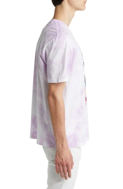 Shop Allsaints Presenta Tie Dye Graphic T-shirt In White / Lavender Lilac