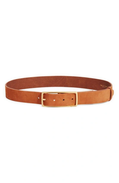 Shop Rag & Bone Rebound Nubuck Leather Belt In Brown
