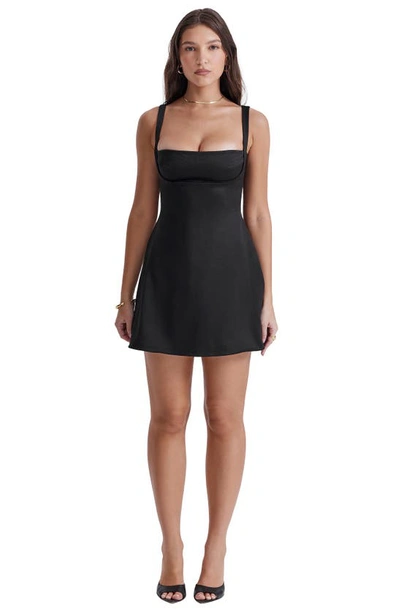 House Of Cb Quartz A-line Minidress In Black