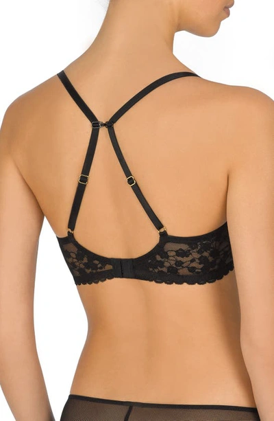 Natori Cherry Blossom Convertible Contour Underwire Bra 721191 In Black