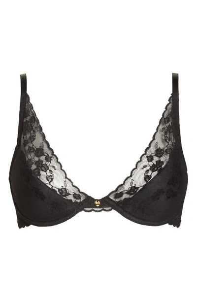 Shop Natori Cherry Blossom Convertible Underwire Bra In Black