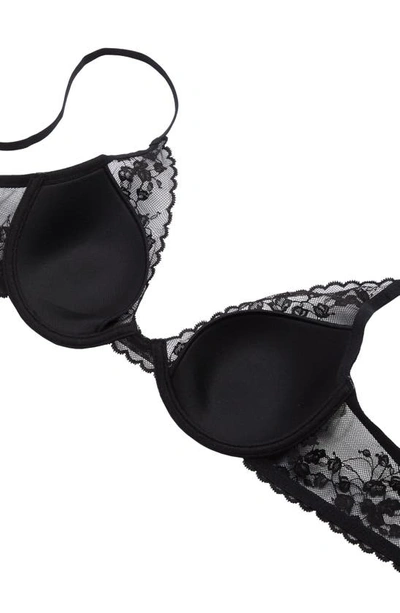 Shop Natori Cherry Blossom Convertible Underwire Bra In Black