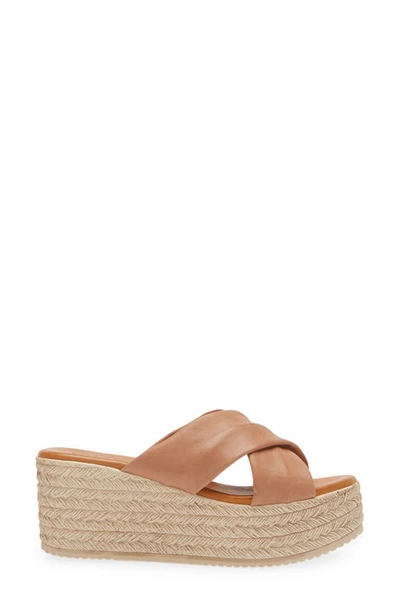 Cordani Bella Espadrille Wedge Sandal In Camel Leather