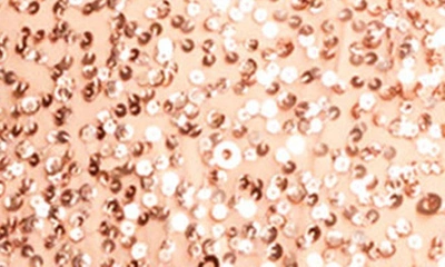 Shop Adrianna Papell Short Sleeve Sequin Mesh Gown In Rose Gold