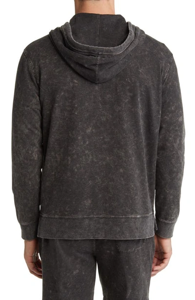 Shop Stone Rose Acid Wash Fleece Pullover Hoodie In Black