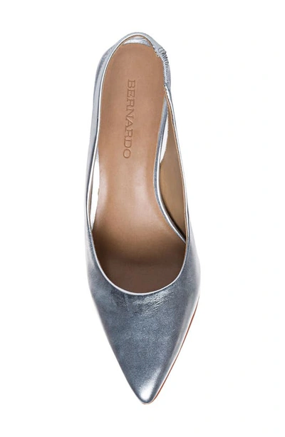 Shop Bernardo Footwear Slingback Pump In Silver Leather