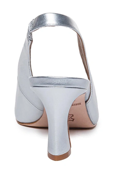 Shop Bernardo Footwear Slingback Pump In Silver Leather