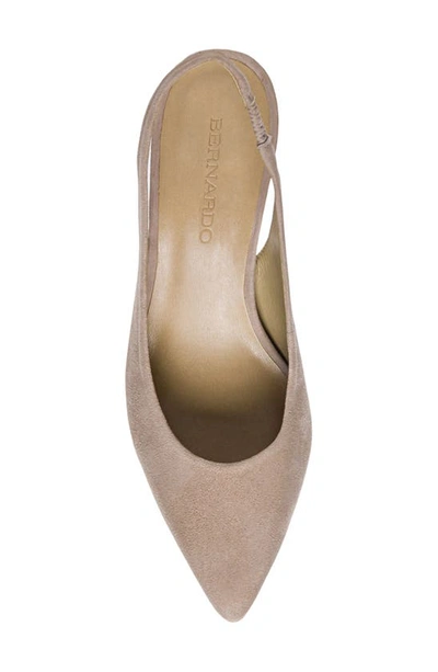 Bernardo Slingback Pump In Beige Suede