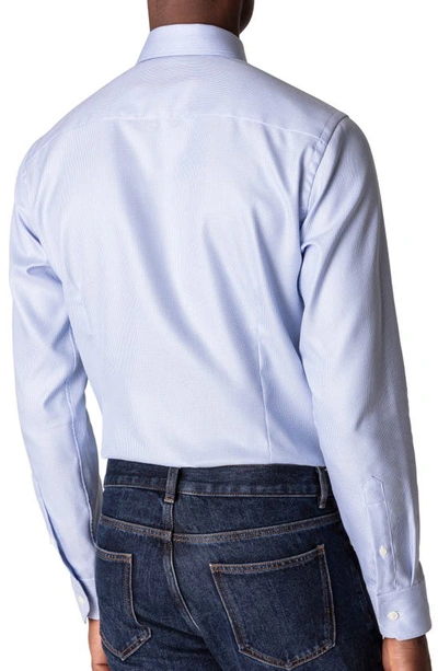 Shop Eton Slim Fit Houndstooth Cotton Dress Shirt In Light Blue