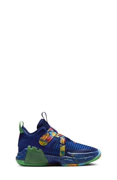 Shop Nike Kids' Lebron Witness 7 Basketball Shoe In Blue/ Electric Algae/ White