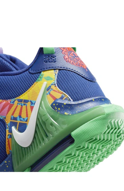 Shop Nike Kids' Lebron Witness 7 Basketball Shoe In Blue/ Electric Algae/ White