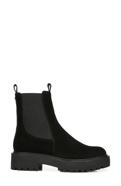 Shop Sam Edelman Laguna Waterproof Lug Sole Chelsea Boot In Black Suede