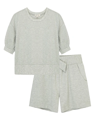 Shop Habitual Ponte Top & Short Set In Grey