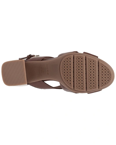 Shop Geox New Mary Karmen Leather Sandal In Brown
