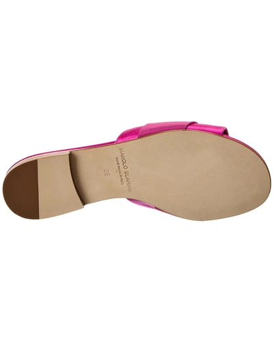 Shop Manolo Blahnik Martamod Satin Sandal In Pink