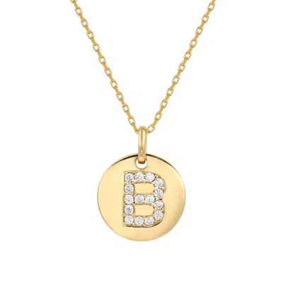 Suzy Levian Yellow Sterling Silver Cubic Zirconia Letter Initial Disc Pendant