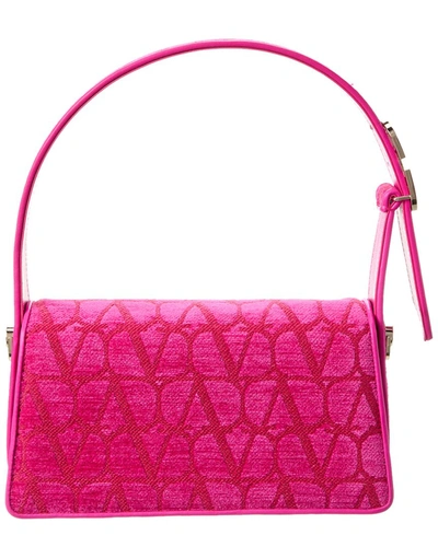 Shop Valentino Toile Iconographe Le Grand Deuxieme Petite Leather Shoulder Bag In Pink