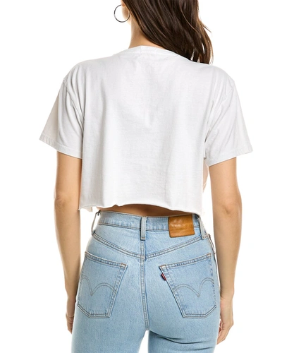 Shop Mother The Slouch Cutoff T-shirt In White