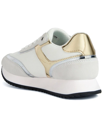Shop Geox Donna Leather-trim Sneaker In White