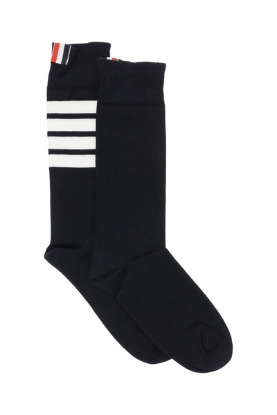 Shop Thom Browne '4 Bar' Mid Calf Socks