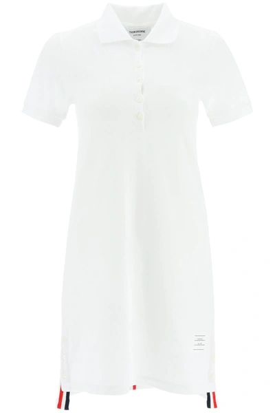 Shop Thom Browne Cotton Piquet Polo Dress With Tricolored Detail